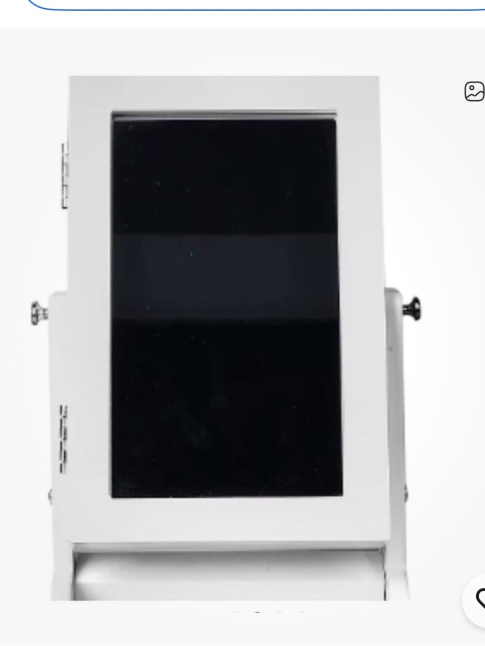White Jewelry Armoire Organizer with Mirror. New in Box